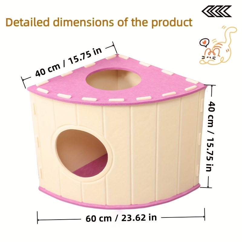Large Indoor Cat Cave, Polyester Felt Kitten Hideaway Bed