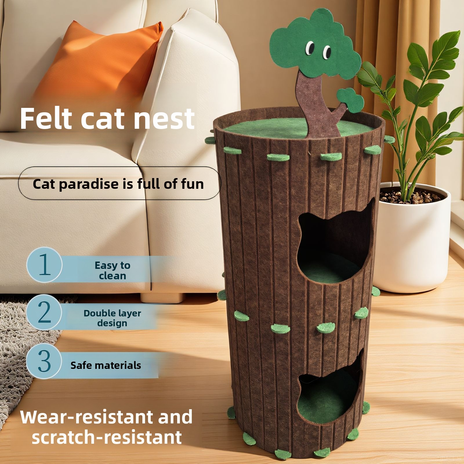 Scratch Resistant Cat Tunnel, Foldable Multiple Pet Play