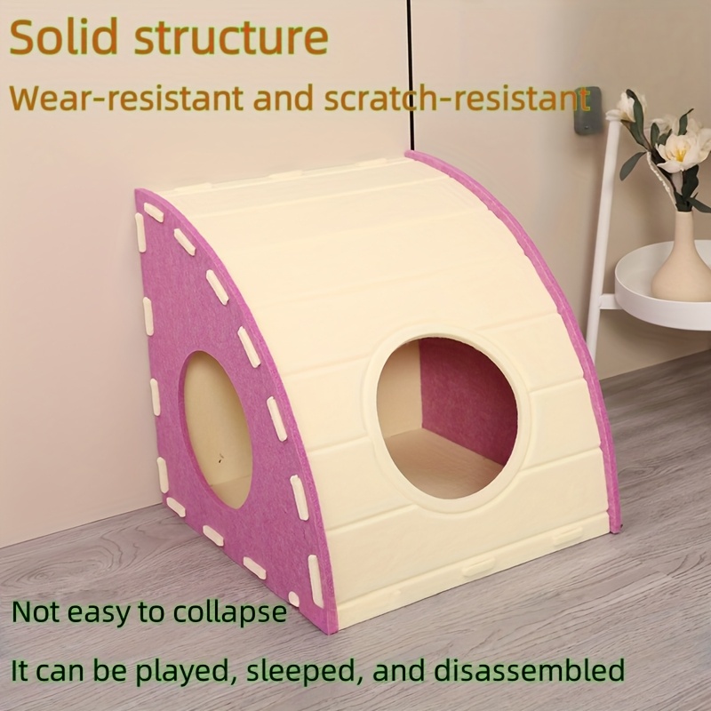 Large Indoor Cat Cave, Polyester Felt Kitten Hideaway Bed