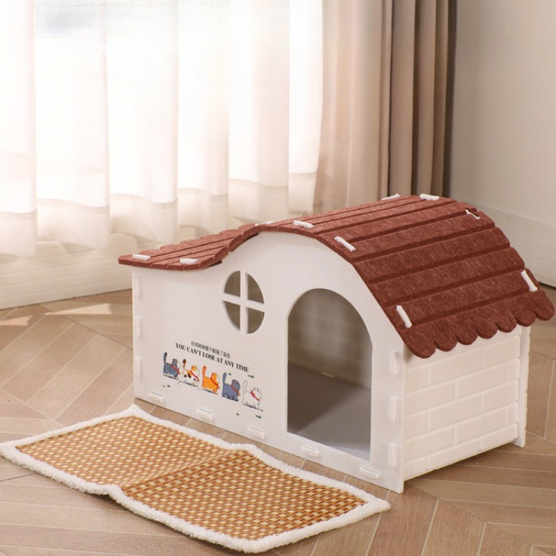 Cozy Felt Cat Bed for Kittens, Durable Hideaway Tunnel House