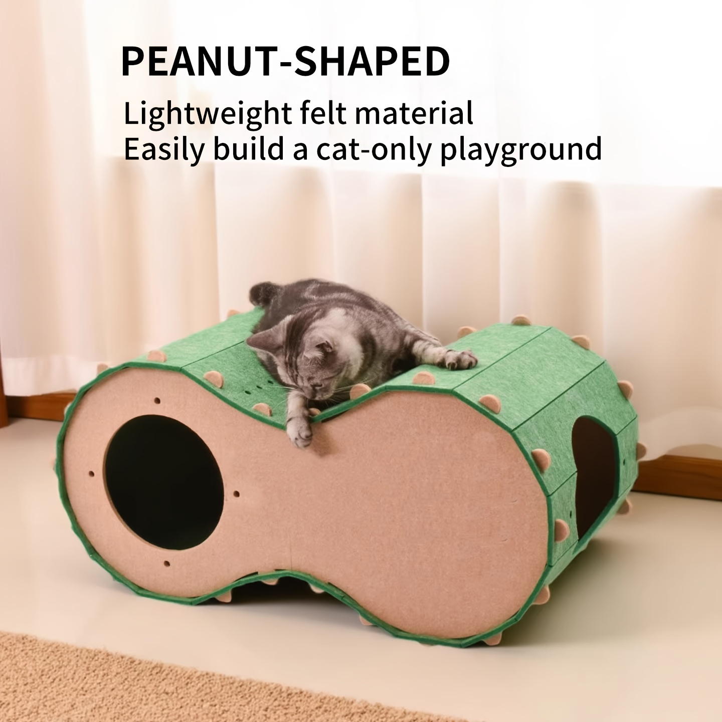 Large Cozy Cat Hideaway, Polyester Felt Kitten Play Cave