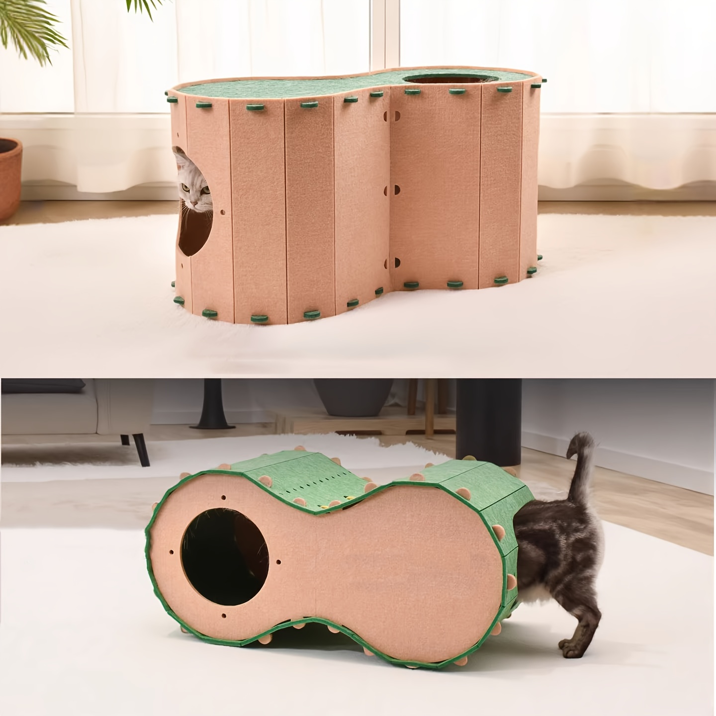 Large Cozy Cat Hideaway, Polyester Felt Kitten Play Cave