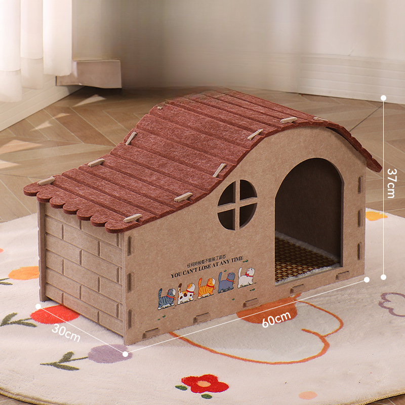 Cozy Felt Cat Bed for Kittens, Durable Hideaway Tunnel House