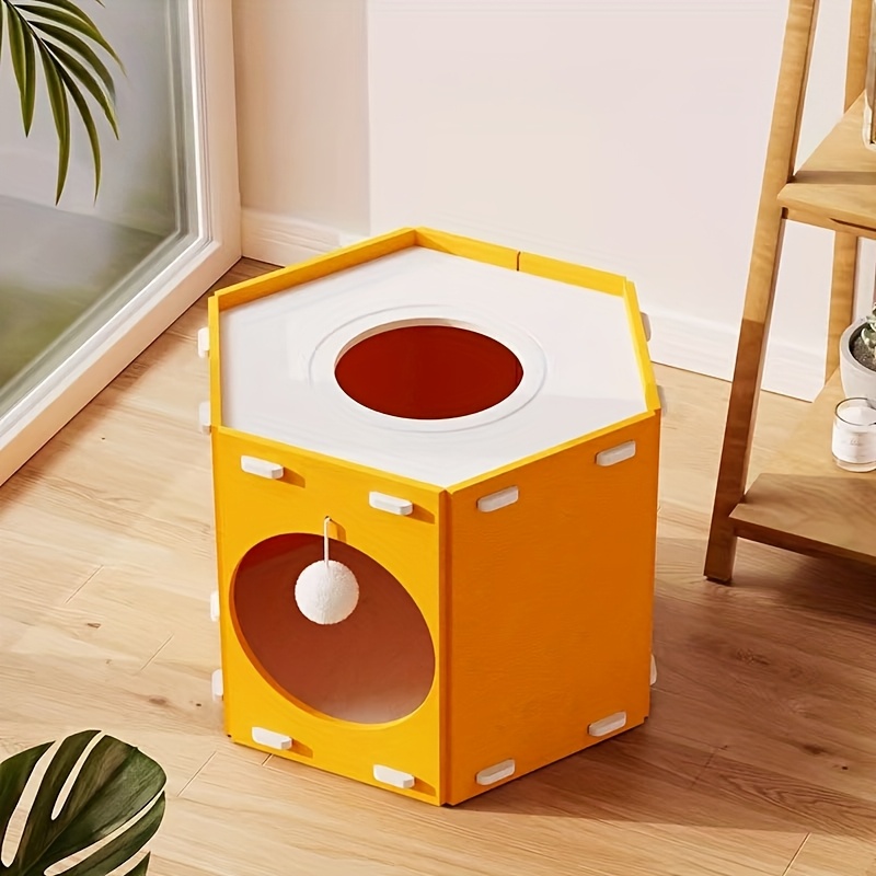 Large Polyester Felt Cat Cave, Indoor Kitten Hideaway Tunnel