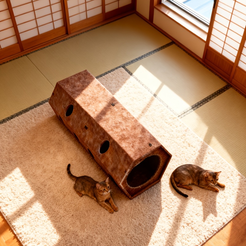 Foldable Felt Cat Bed & Cave, Cozy Scratch Resistant Tunnel