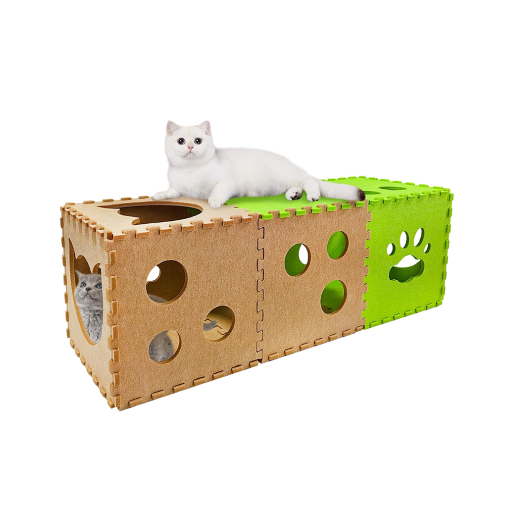 Rock Grey Felt Cat Nest Overview