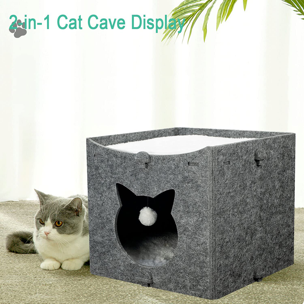 Interactive Felt Cat Tunnel Play