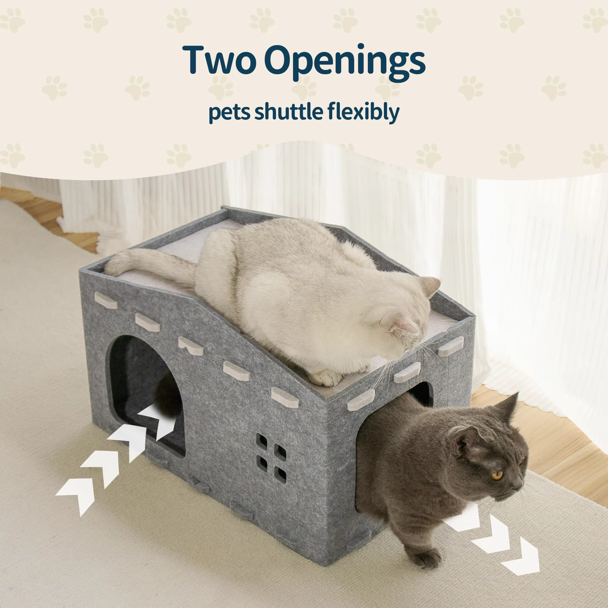 Wholesale Eco-Friendly Polyester Felt Cat Cave Scratch Resistant REACH Compliant Custom Size