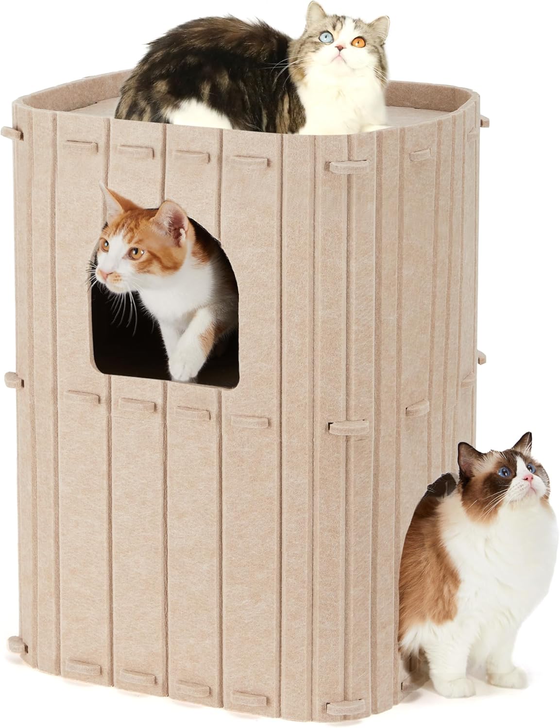 Bulk Discount Deal Durable Cozy Foldable Polyester Felt Material Large Cat Bed & Cave for Indoor Kittens Multiple Pets Playing in Scratch Resistant Hideaway Tunnel, ISO9001 Certified OEM Packaging