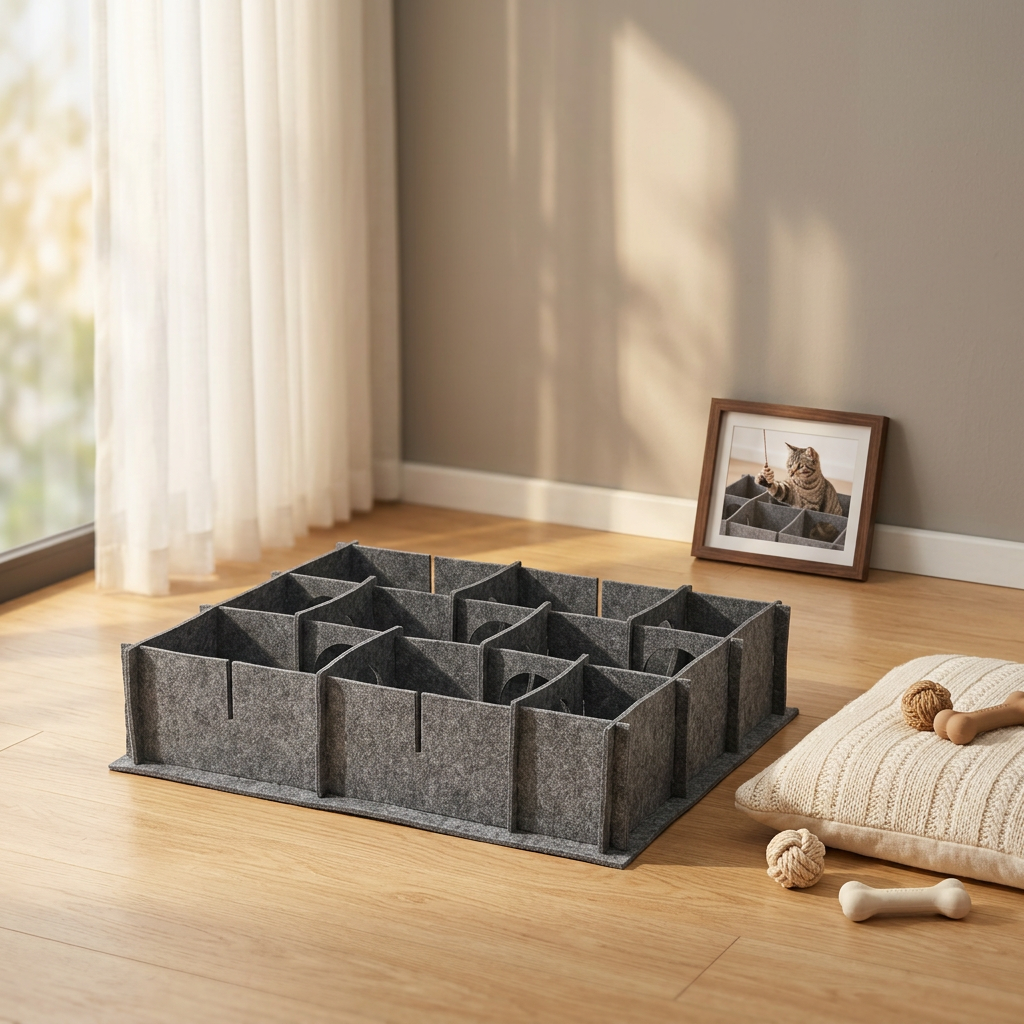 Foldable Large Cat Bed & Cave Cozy Scratch Resistant Felt Hideaway Tunnel for Indoor Pets Playing
