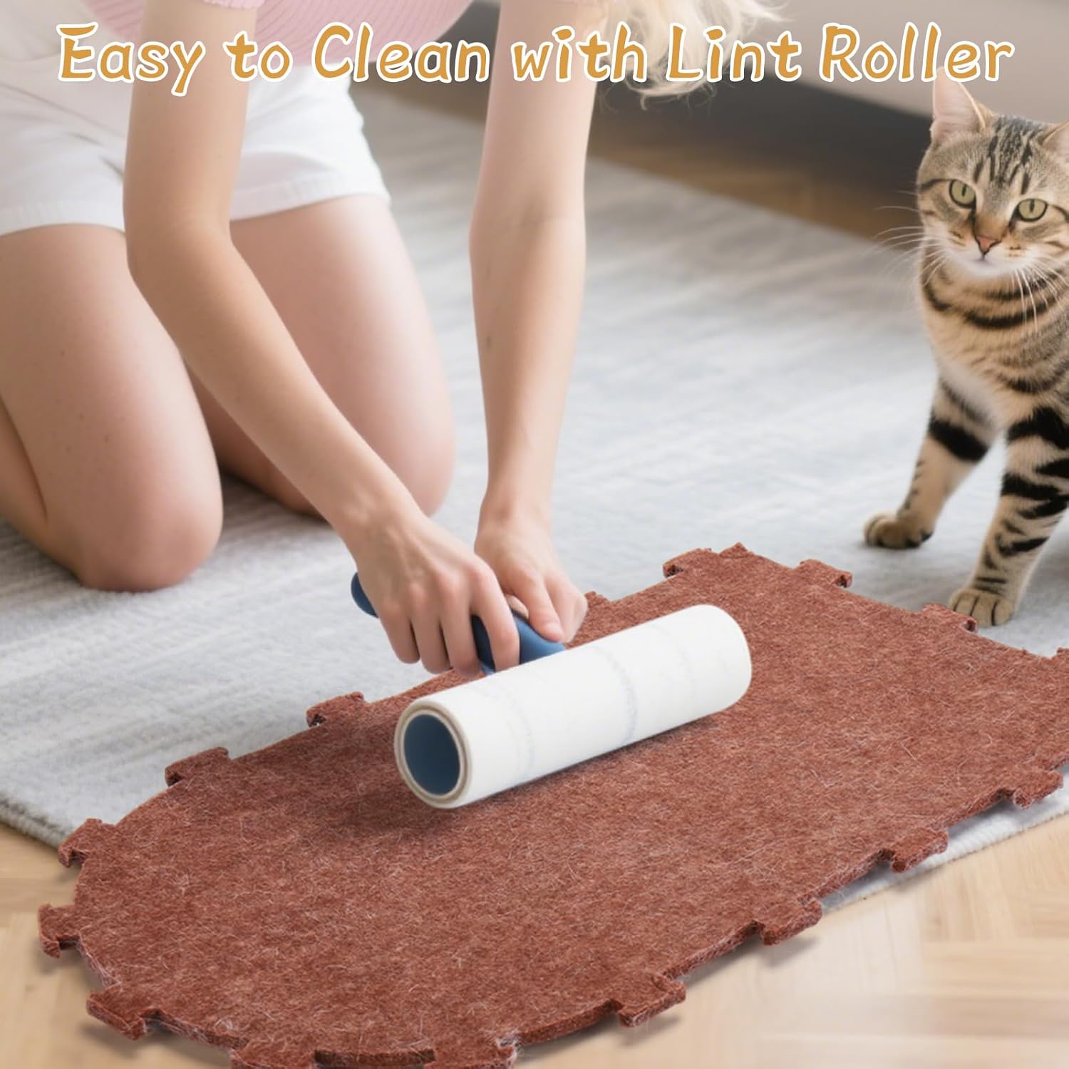 Felt Cat House with Furry Balls - Multi-Functional Cat Scratcher & Toy Box