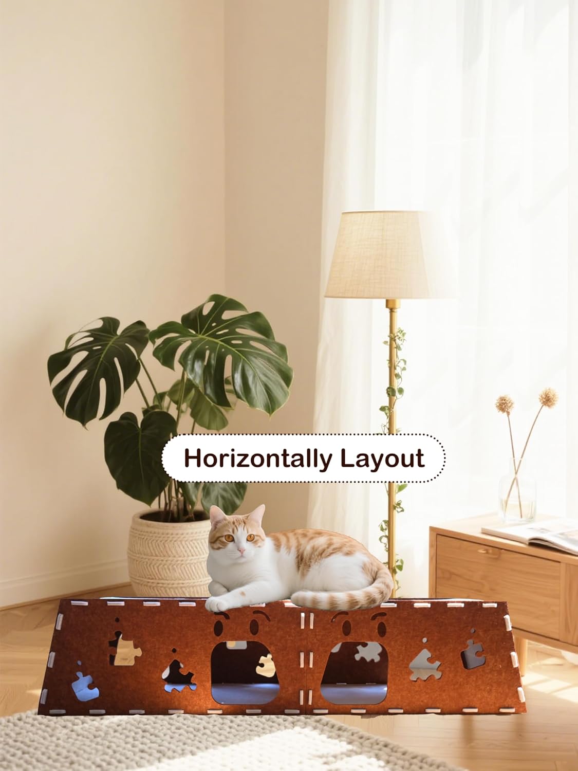 Modular Felt Cat Castle with Scratcher & Hanging Balls - DIY 3-in-1 Layout