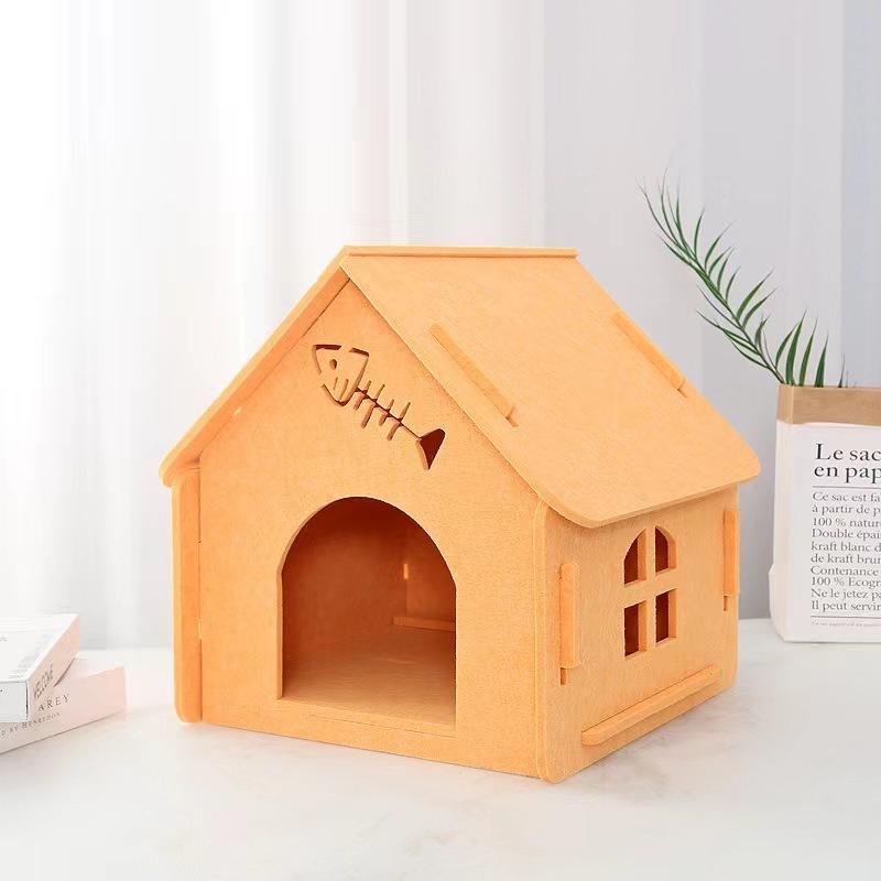 Cozy Foldable Felt Cat Bed & Cave, Scratch Resistant Tunnel