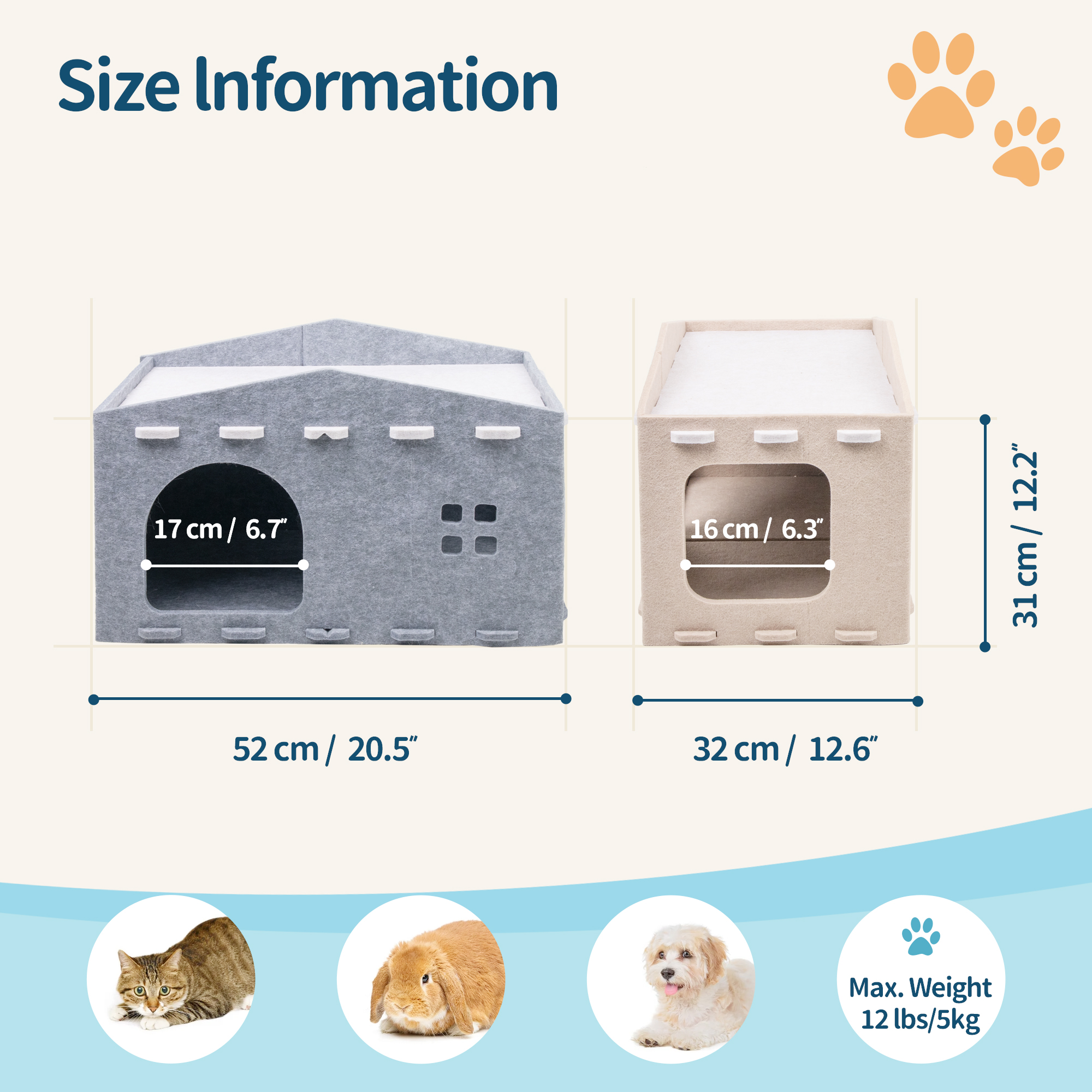 Wholesale Eco-Friendly Polyester Felt Cat Cave Scratch Resistant REACH Compliant Custom Size