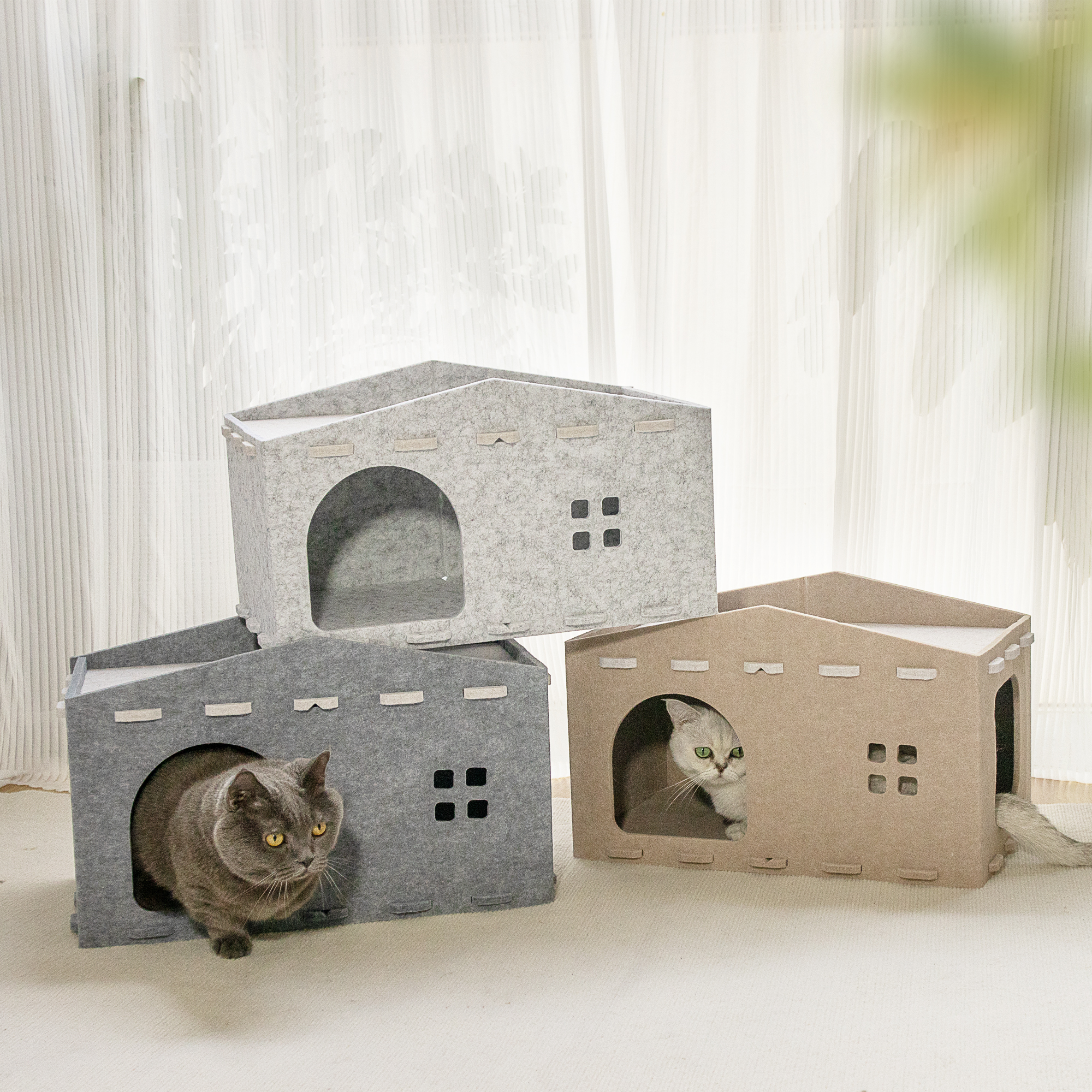 Wholesale Eco-Friendly Polyester Felt Cat Cave Scratch Resistant REACH Compliant Custom Size