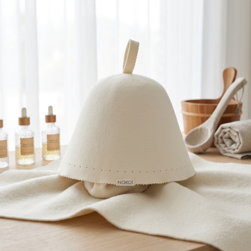 Eco Friendly Breathable Merino Wool Hair Protection Spa Cap for Men Women Wool Sauna Hat
