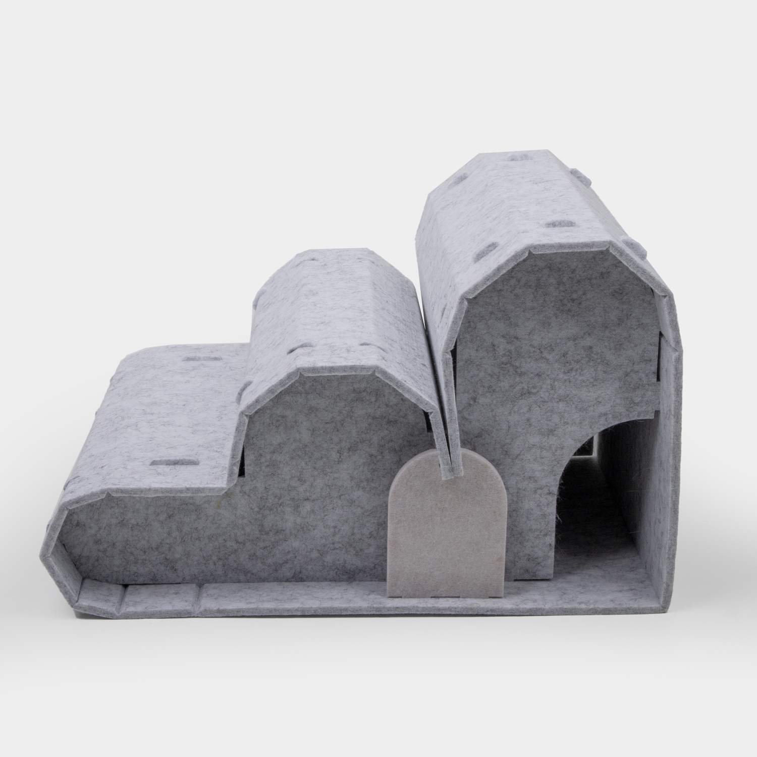 Large Classic 2-Story Eco-Friendly Foldable Portable Indoor Cat House Cozy Wool Tunnel Removable Washable Bed Cave Carton