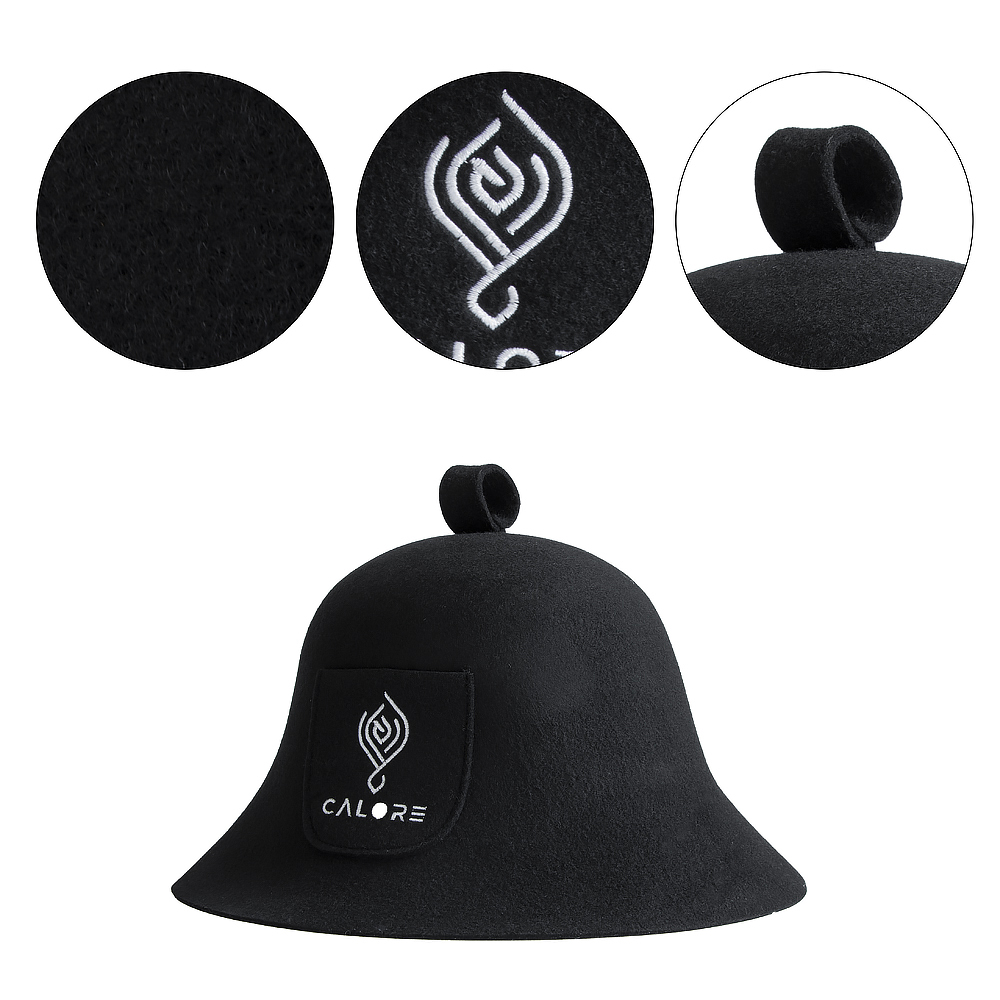 Custom Sustainable Luxury Russian Banya Sauna Hat Big Wool Shower Cap