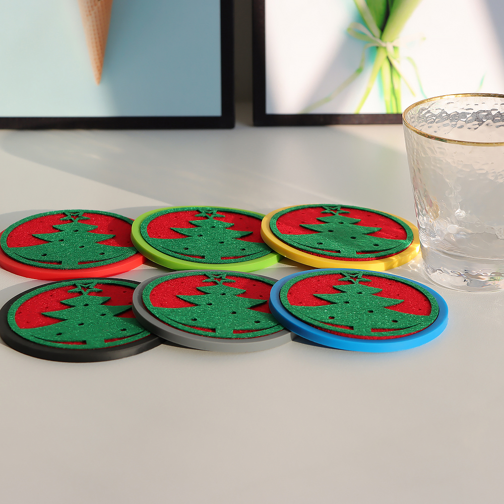Various Shapes Eco-Friendly Cotton Linen Mats & Pads Set Placemat and Cup Coaster for Home, Office or Café