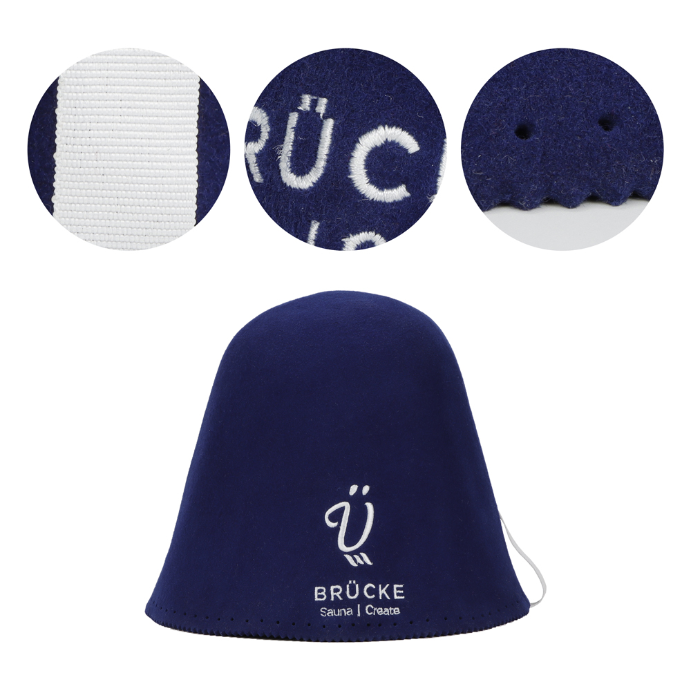 Men and Women's Wool Felt Bucket Sauna Hat Cute Thermal Shower Cap for Hair Protection Heat Resistant