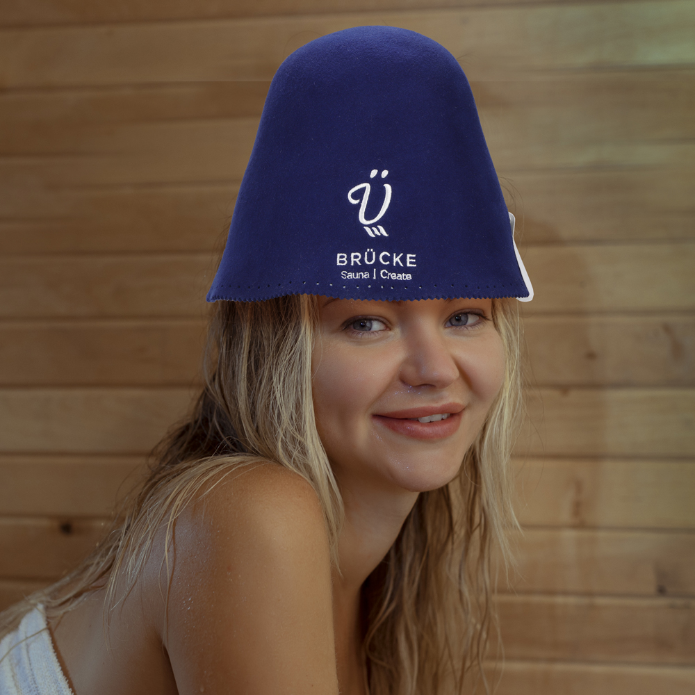 Men and Women's Wool Felt Bucket Sauna Hat Cute Thermal Shower Cap for Hair Protection Heat Resistant