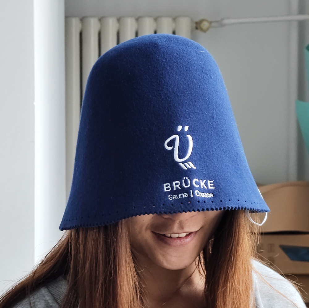 Men and Women's Wool Felt Bucket Sauna Hat Cute Thermal Shower Cap for Hair Protection Heat Resistant