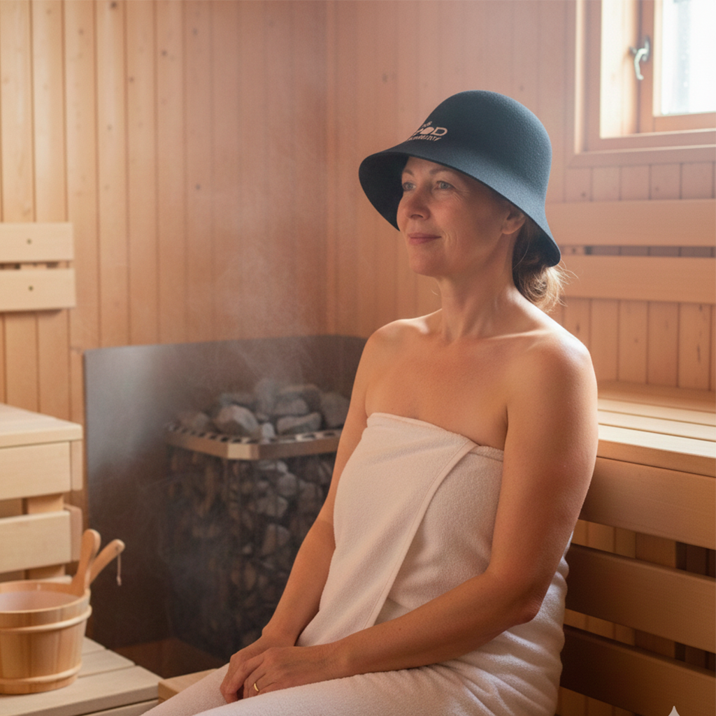 Merino Wool Felt Sauna Hat Eco-Friendly Reusable Bath Cap with Custom Logo Soft Wool Felt Hat for Sauna Spa & Banya