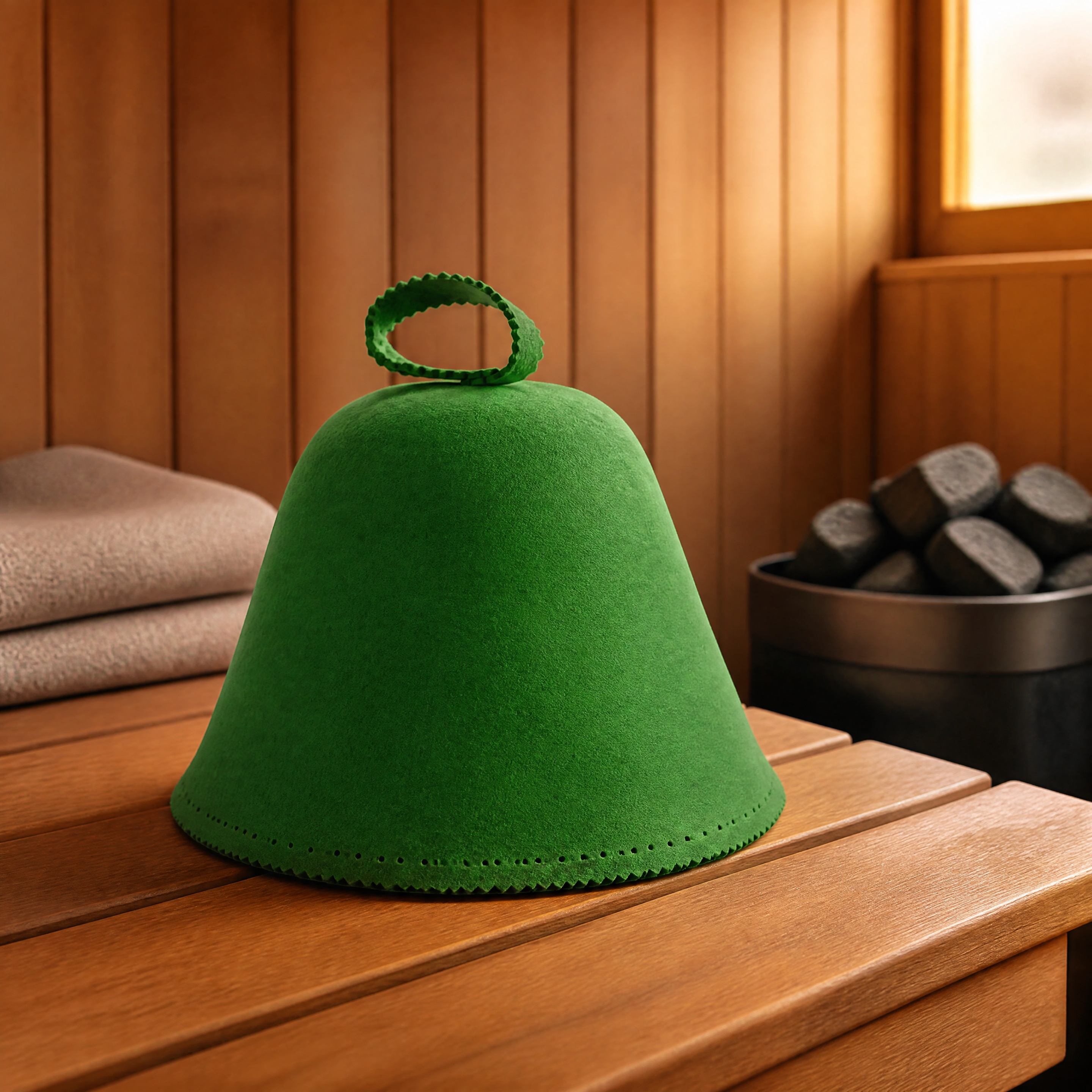 Forest Green Merino Wool Sauna Hat