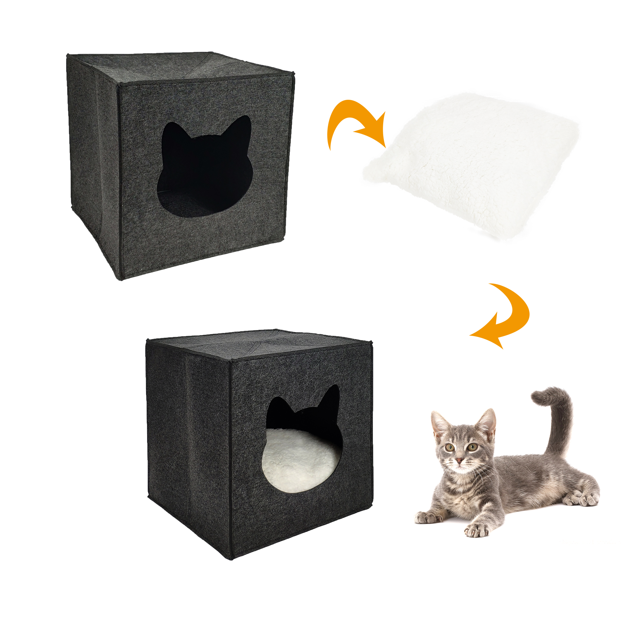 Manufacturer Wholesale Felt Cloth Warm Foldable Detachable Indoor Luxury Comfortable Pet Dog Cat House
