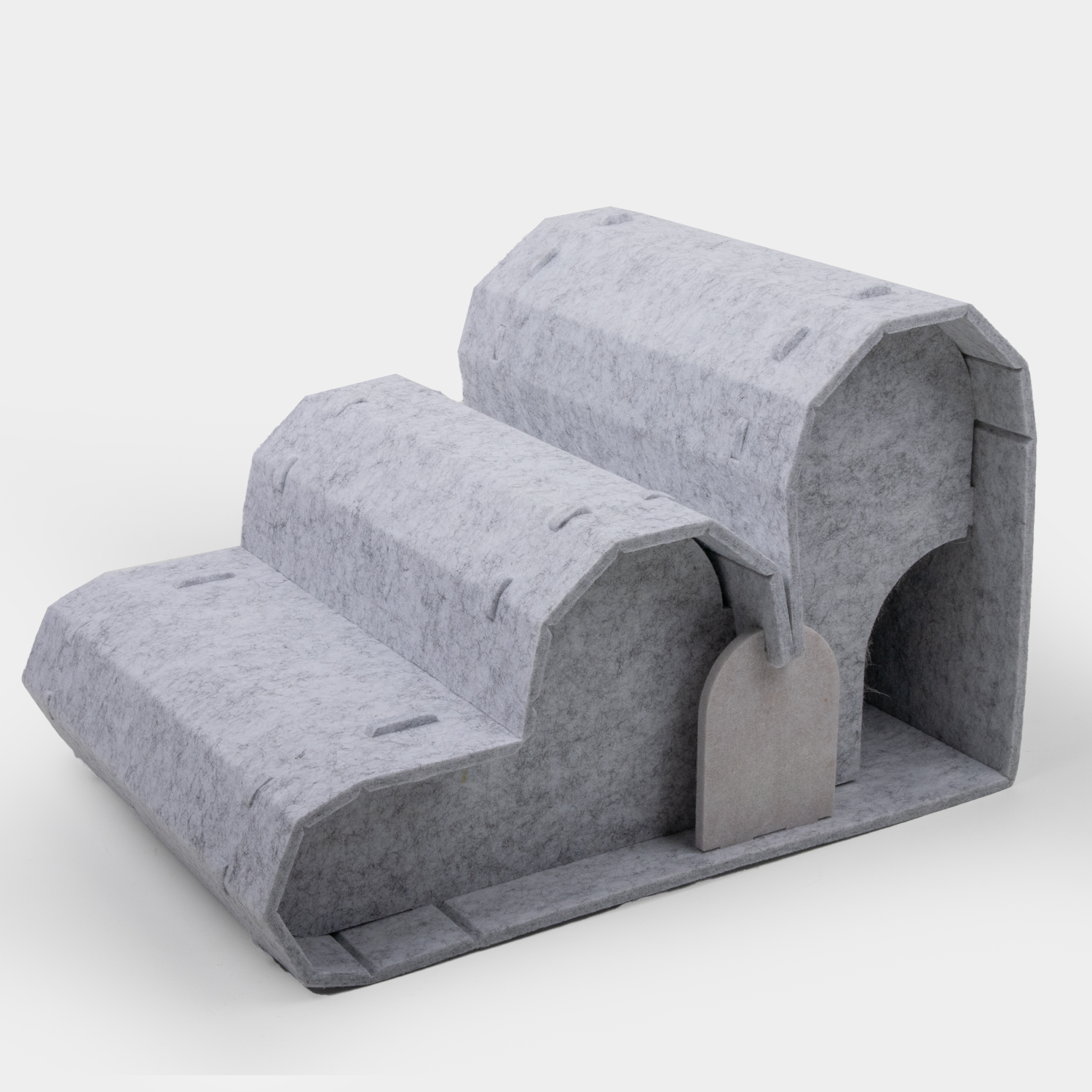 Large Classic 2-Story Eco-Friendly Foldable Portable Indoor Cat House Cozy Wool Tunnel Removable Washable Bed Cave Carton