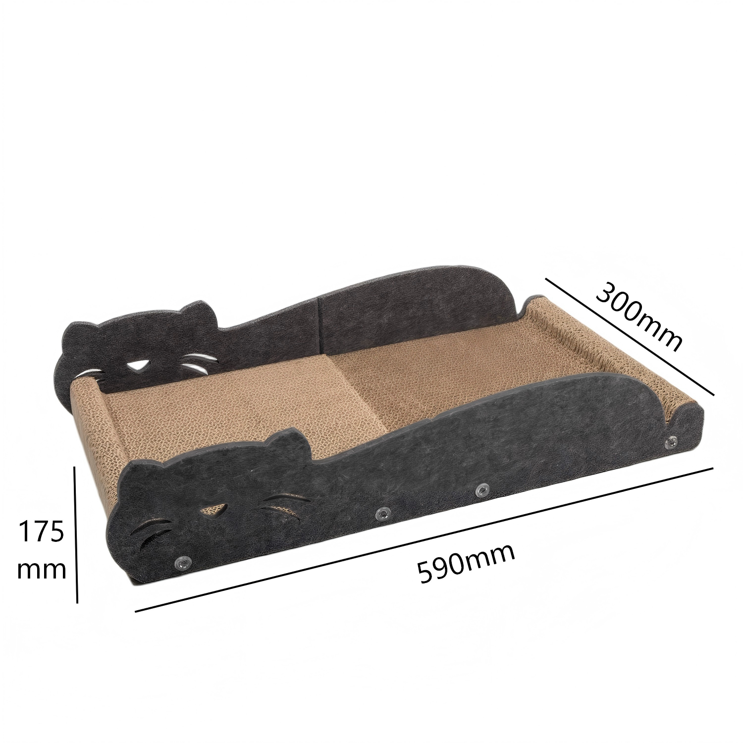 Cat Scratcher Bed with Felt Frame and Corrugated Board