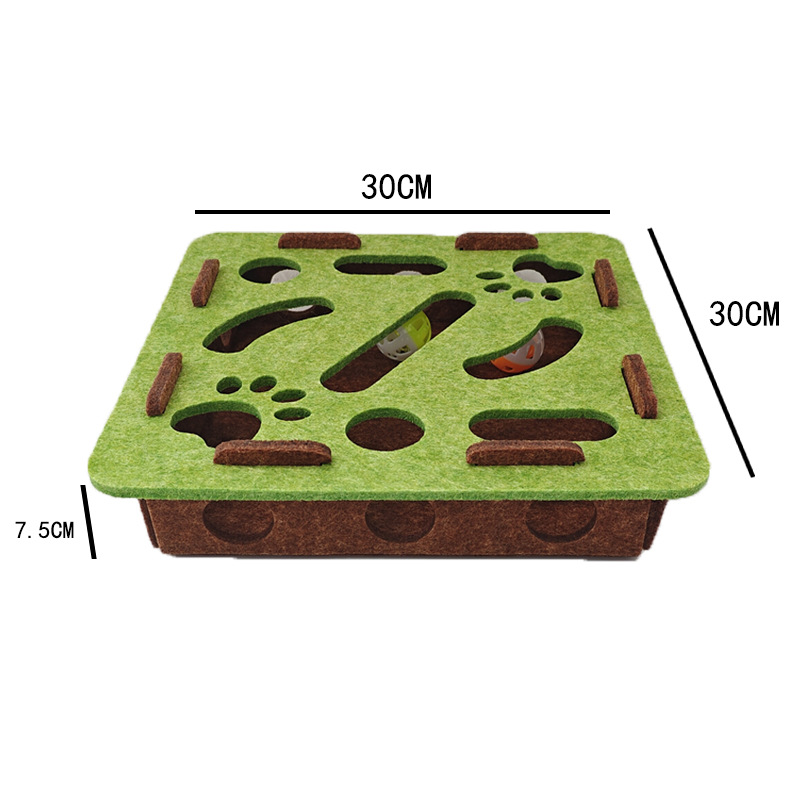 Interactive Felt Cat Puzzle Maze Toy with Ball Track