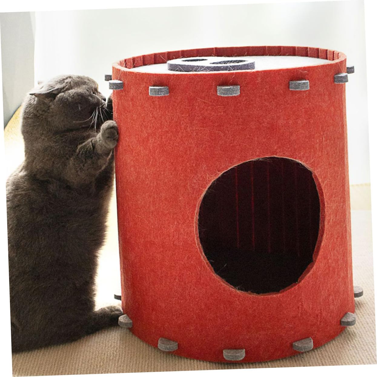 Cola Can Shaped Felt Cat House - Double Layer Large Space Detachable & Foldable Pet Bed