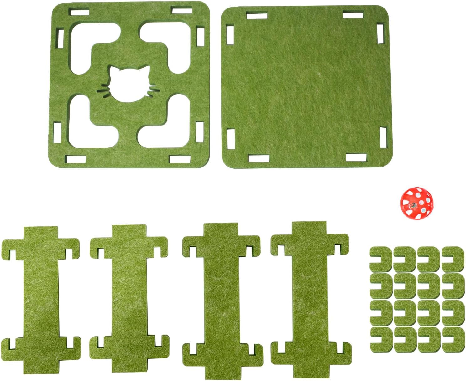 DIY Felt Cat Puzzle Toy with Maze Ball Track