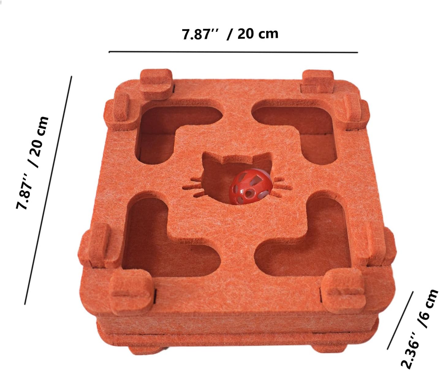 DIY Felt Cat Puzzle Toy with Maze Ball Track