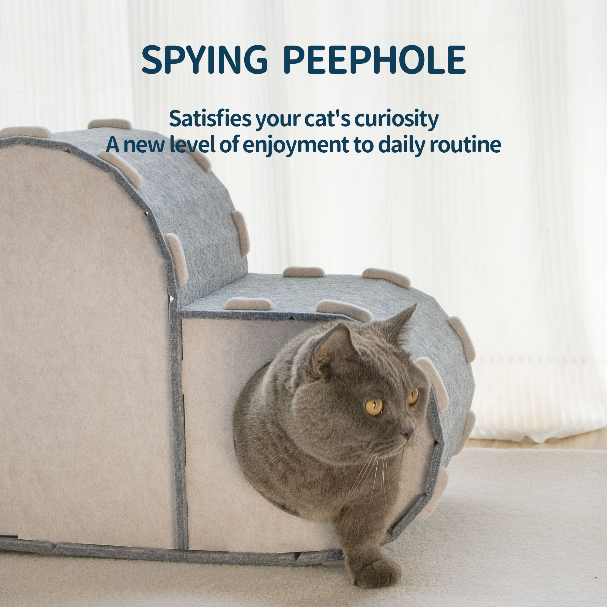 Multifunctional Foldable Portable Wool Hexagonal Cat Tunnel Bed Scratching Board Indoor Play Rest Claw Sharpening Removable