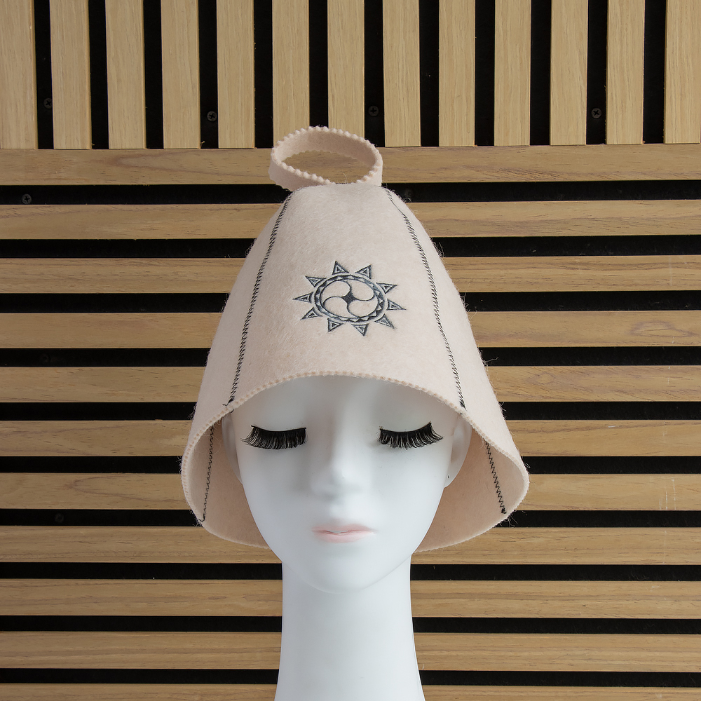 Premium 100% Wool Sauna Hat Eco-Friendly Reusable Luxury Wellness Cap for Men Women Custom Logo Embroidery Available Shower Caps