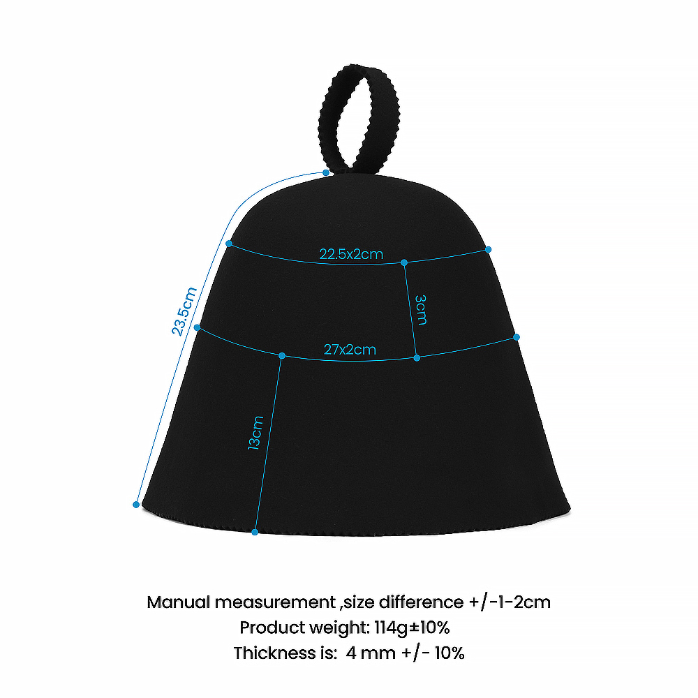 Brand Logo Added Merino Wool Felt Sauna Hat Support to Add Logo Hair Enhancing Shower Cap Protect Hair Sauna Hat