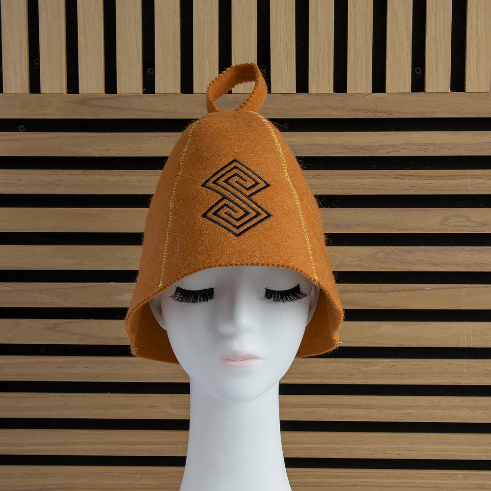 Premium 100% Wool Sauna Hat Eco-Friendly Reusable Luxury Wellness Cap for Men Women Custom Logo Embroidery Available Shower Caps