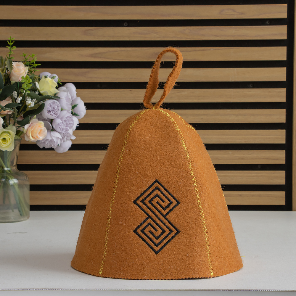 Premium 100% Wool Sauna Hat Eco-Friendly Reusable Luxury Wellness Cap for Men Women Custom Logo Embroidery Available Shower Caps