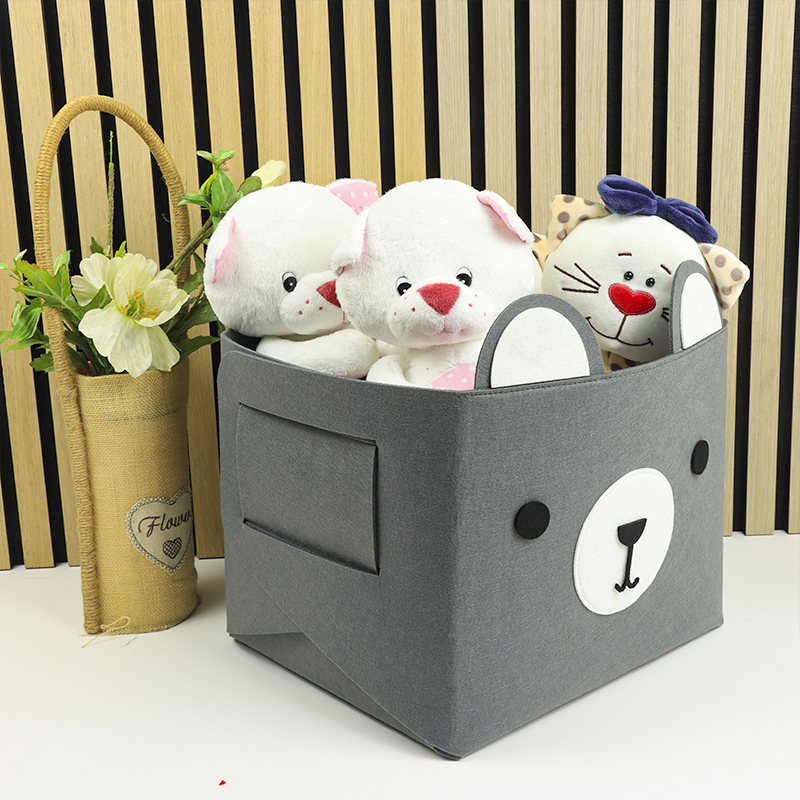 foldable collapsible kids animal felt laundry fabric gift storage basket box bag for baby