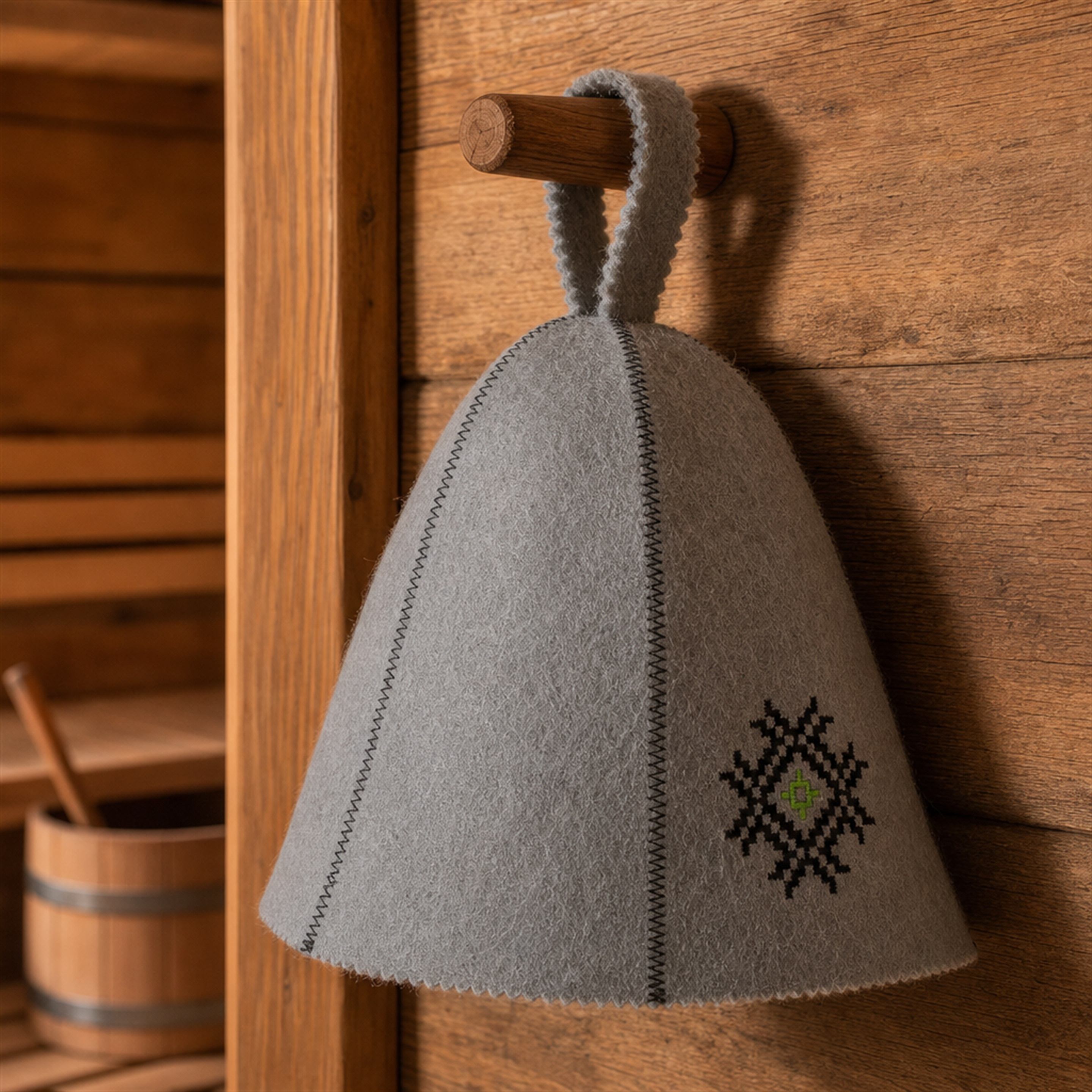 Premium 100% Wool Sauna Hat Eco-Friendly Reusable Luxury Wellness Cap for Men Women Custom Logo Embroidery Available Shower Caps
