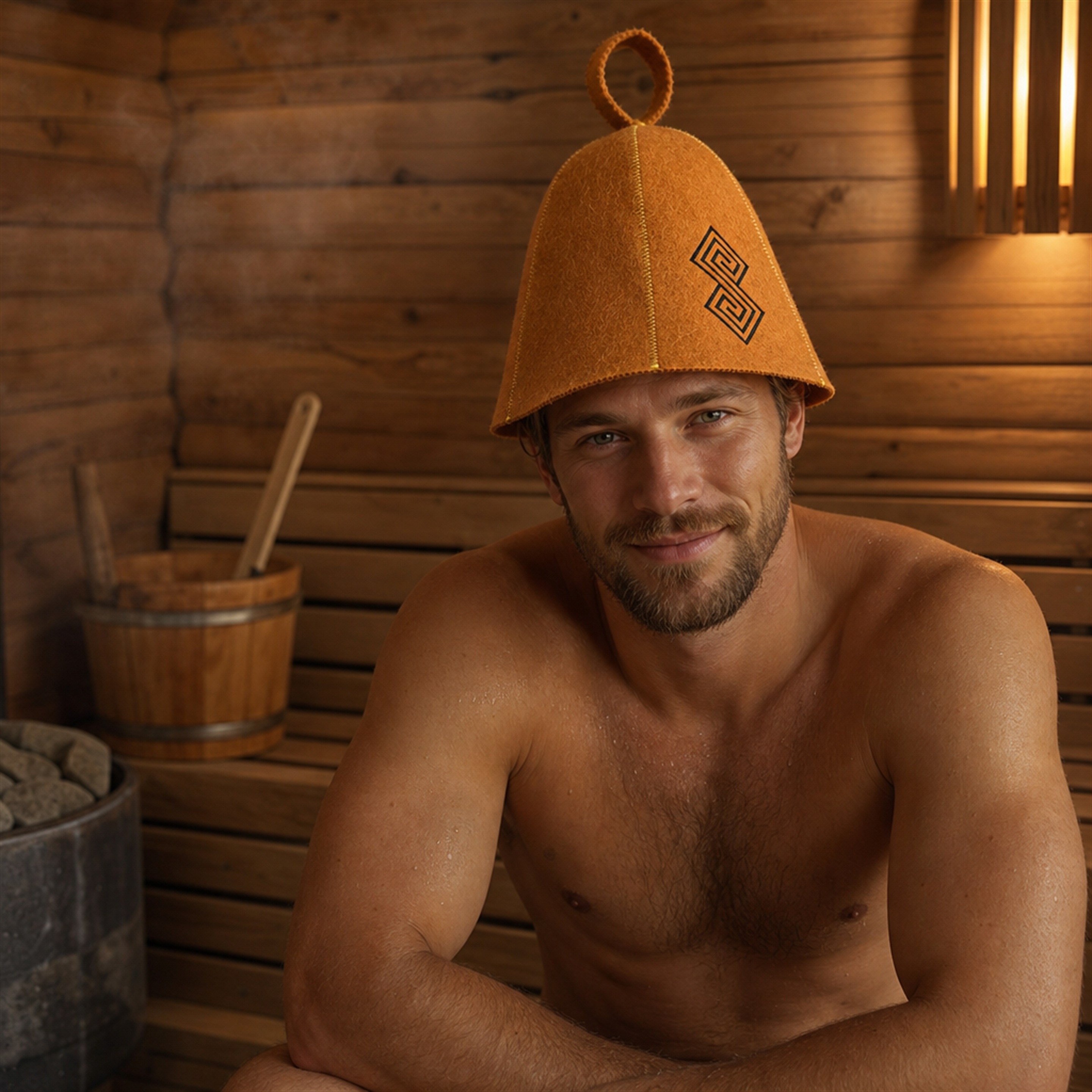 Premium 100% Wool Sauna Hat Eco-Friendly Reusable Luxury Wellness Cap for Men Women Custom Logo Embroidery Available Shower Caps