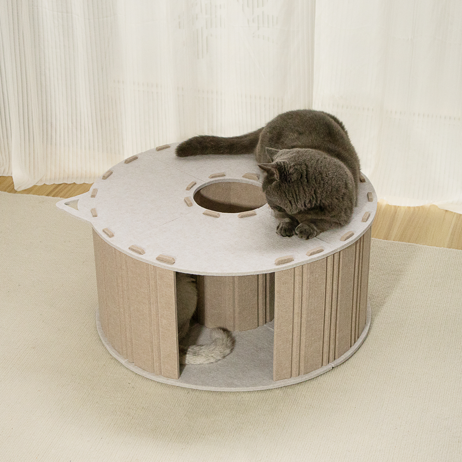 Modular Felt Dog Cat House Super Large Platform Stackable Foldable Removable Washable for Two Dogs/Cats Customizable Eco Pet