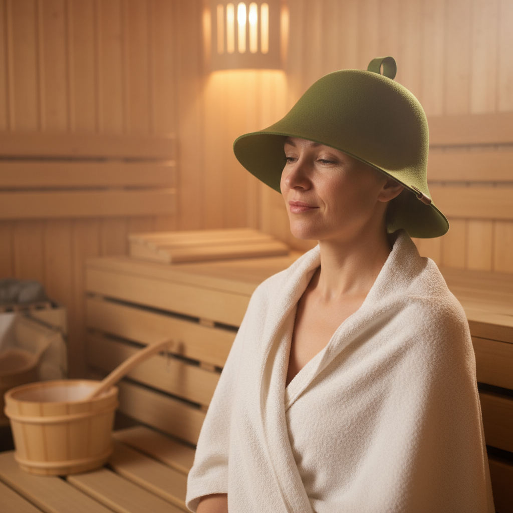 Merino Wool Thermal Hat Use in Sauna, Spa, Camping, or As Winter Beanie