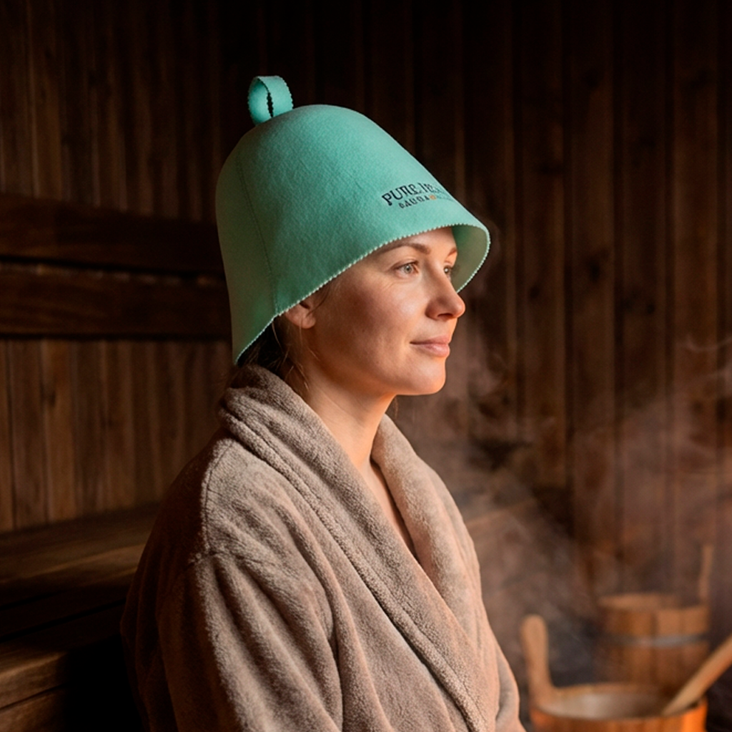 Premium Aussie Wool Sauna Bucket Hat - Adjustable Heat Protection Cap for Spa Bath & Sauna Room Shower Hat
