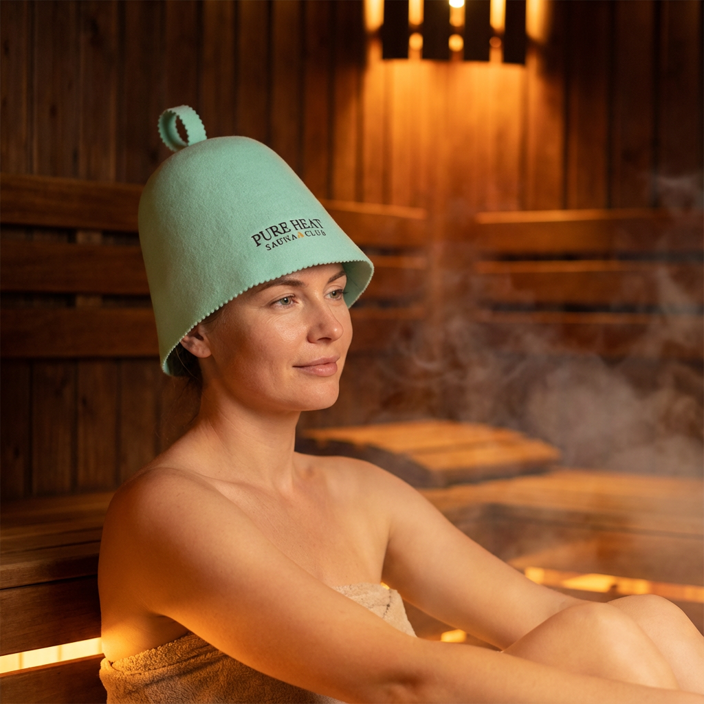 Premium Aussie Wool Sauna Bucket Hat - Adjustable Heat Protection Cap for Spa Bath & Sauna Room Shower Hat