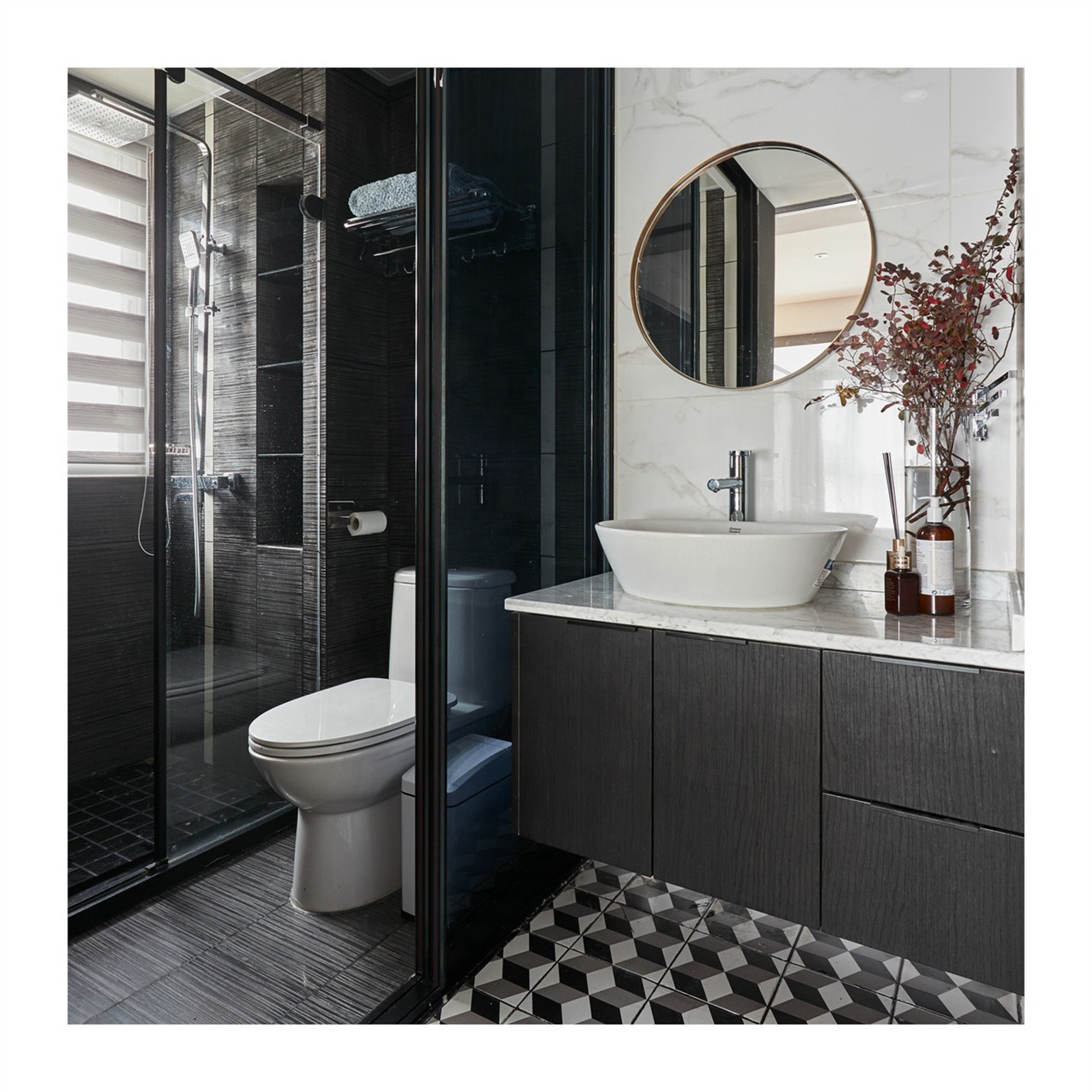 Modern Metal Bathroom Wall Vanity Cabinets with Mirror Light Sink