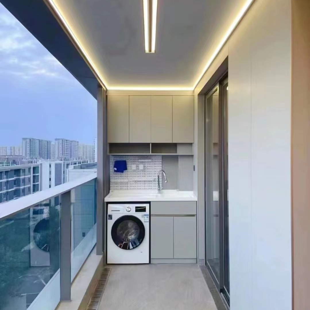 Balcony Stainless Steel Storage Cabinet with Laund