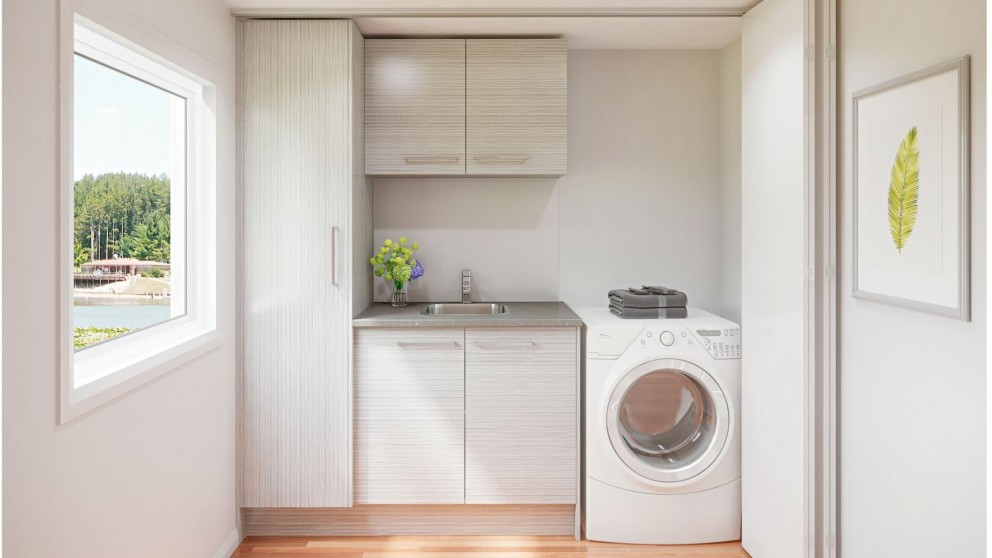 Stainless Steel Laundry Sink Cabinet with Washing Machine Cabinet Set